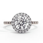 Diamond Halo Ring | Round Halo Ring | Ozziva
