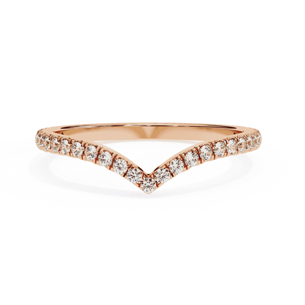 Diamond Wedding Band | Curved Band | Ozziva