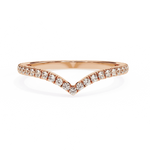 Diamond Wedding Band | Curved Band | Ozziva