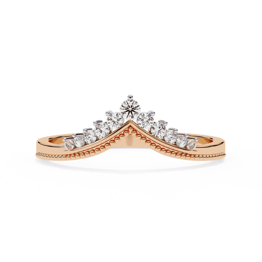Diamond Wedding Band | Crown Diamond Ring | Ozziva