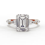 Diamond Ring for Women | Emerald Side Ring | Ozziva