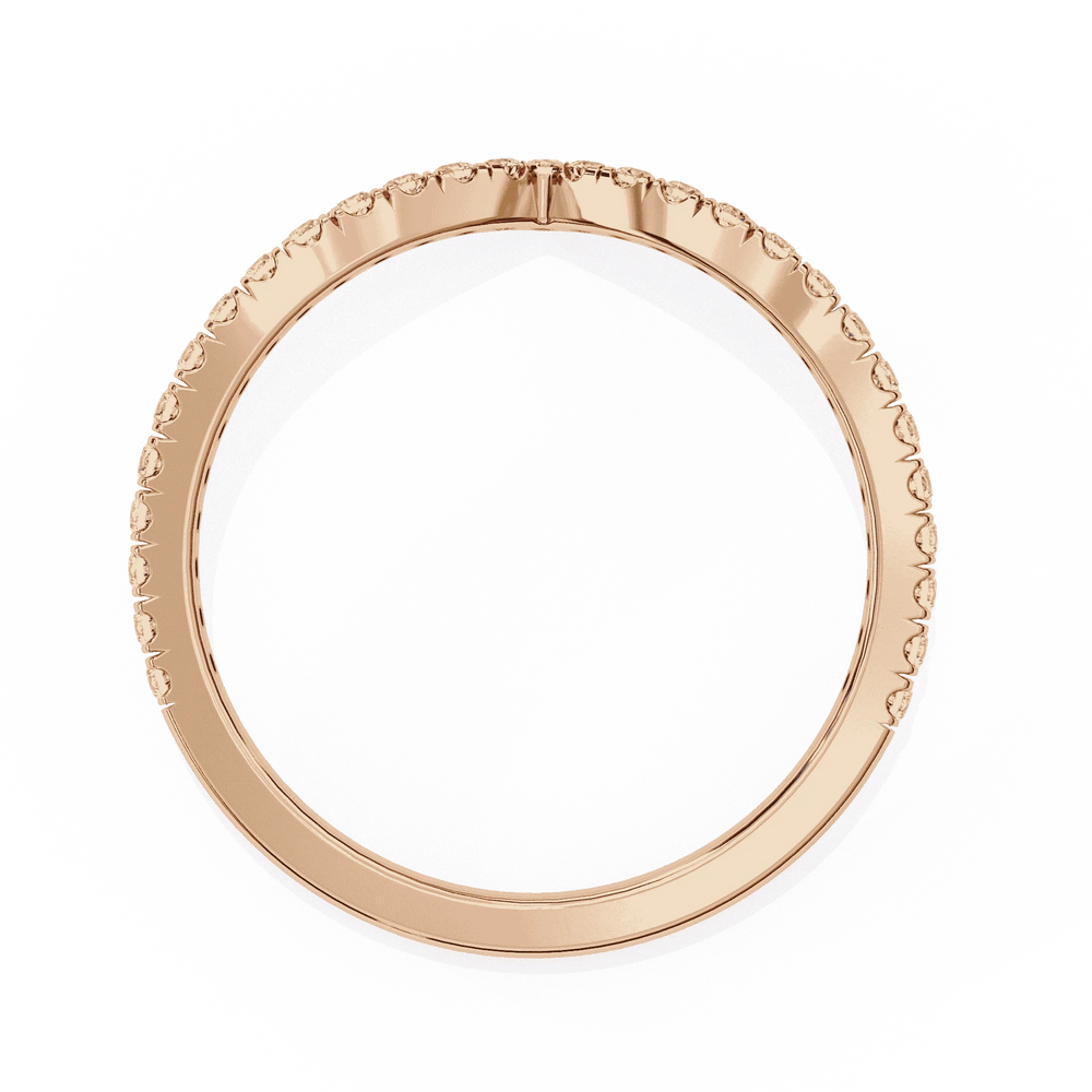 Diamond Wedding Band | Curved Band | Ozziva