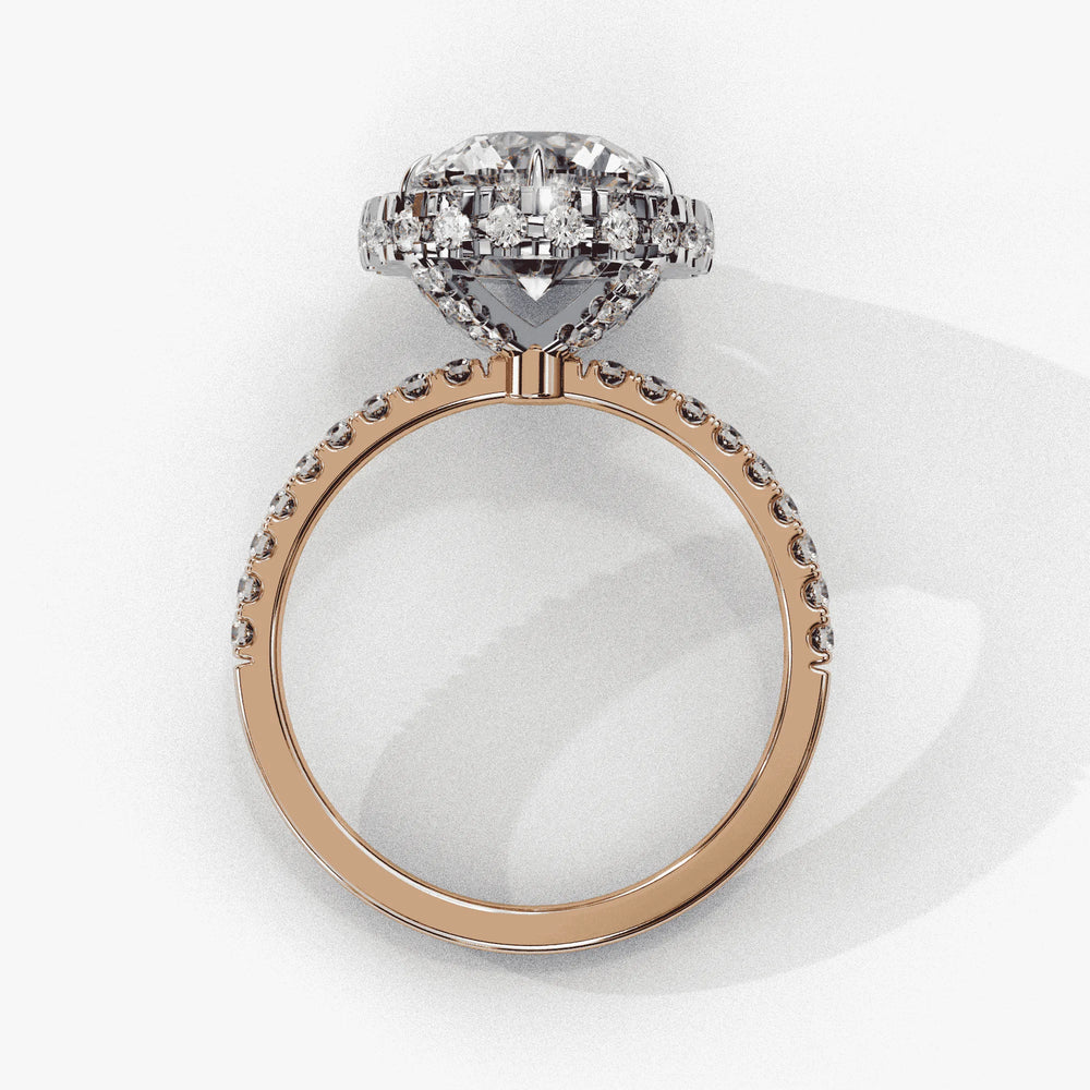 Diamond Halo Ring | Round Halo Ring | Ozziva