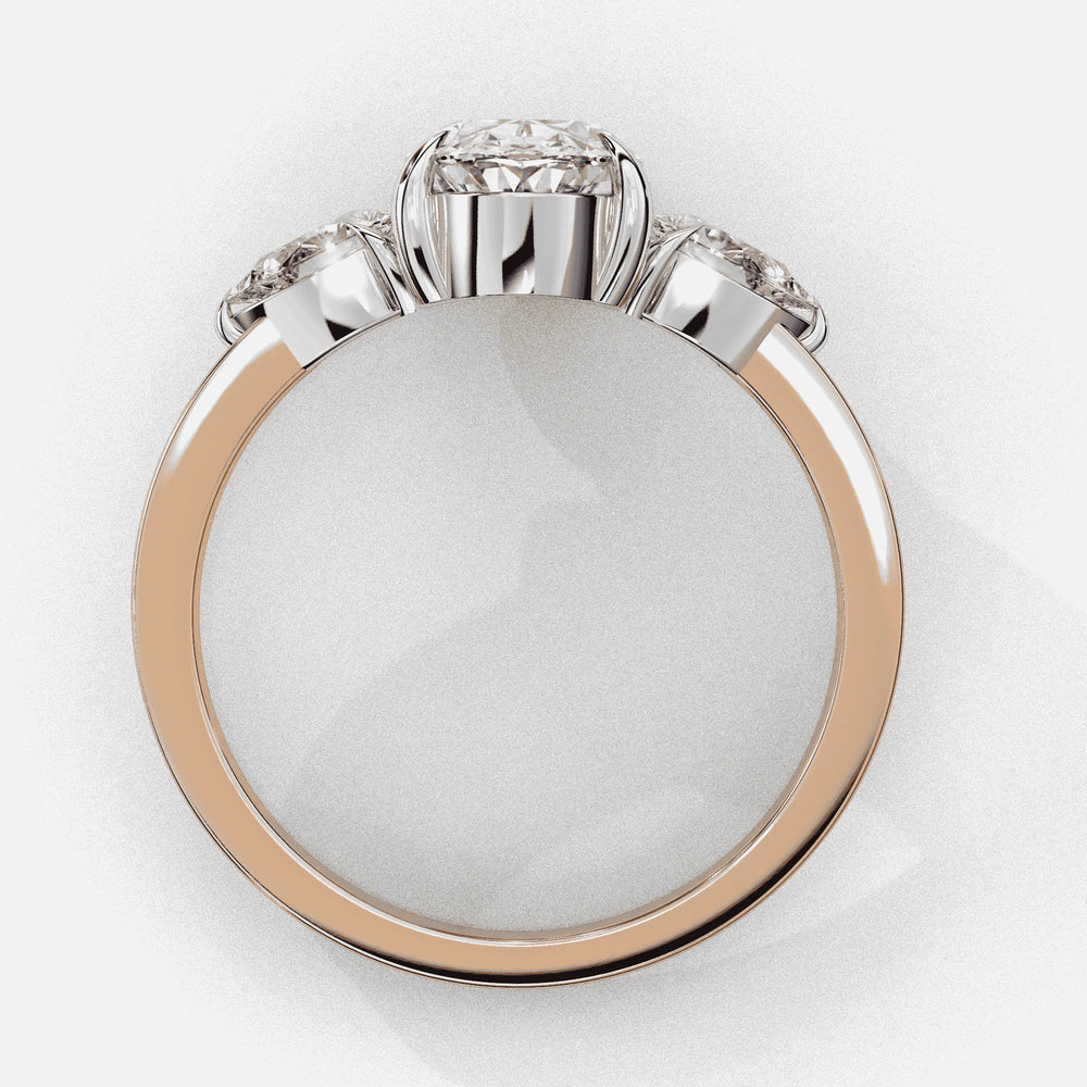 Diamond Engagement Ring | Oval Three Stone | Ozziva