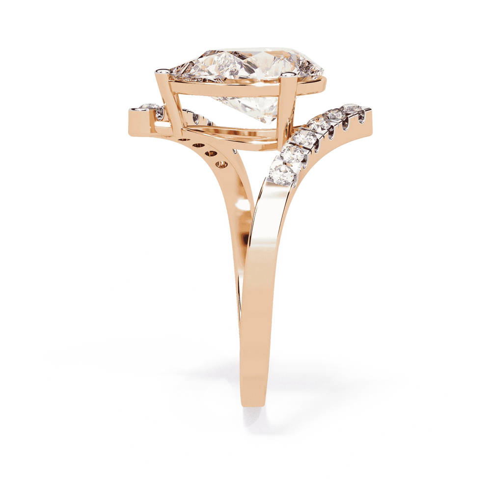 Diamond Ring for Women | Pear Bypass Ring | Ozziva
