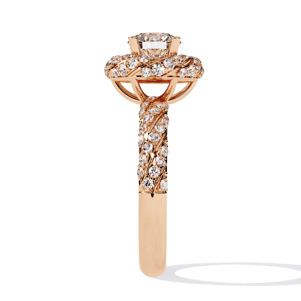 Diamond Ring for Women | Twisted Halo Ring | Ozziva