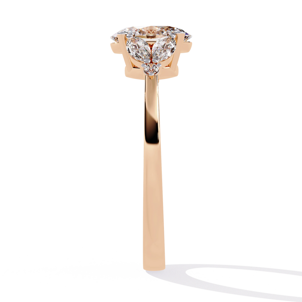 Diamond Engagement Ring | Oval Cluster Ring | Ozziva