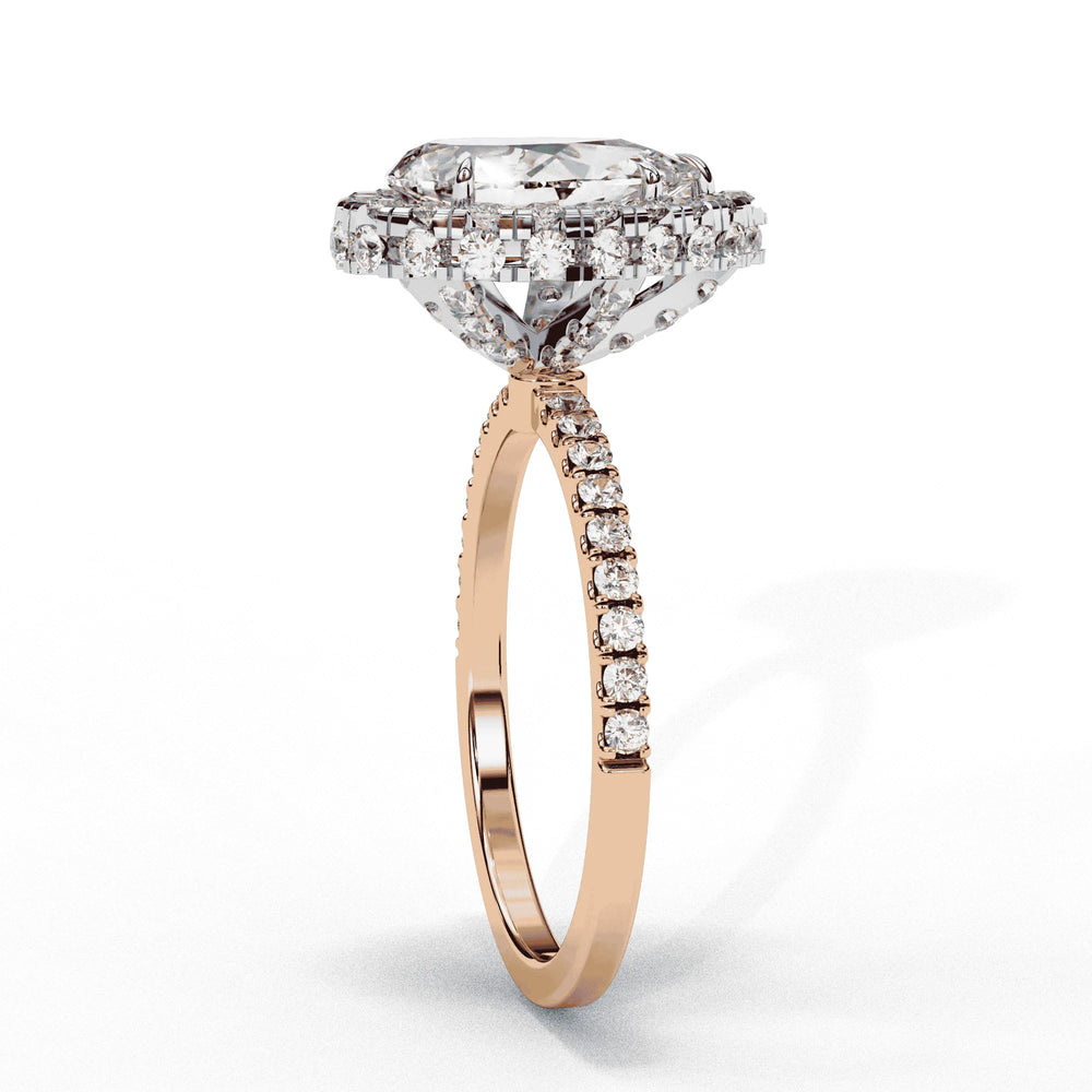 Diamond Halo Ring | Pear Cut Halo | Ozziva