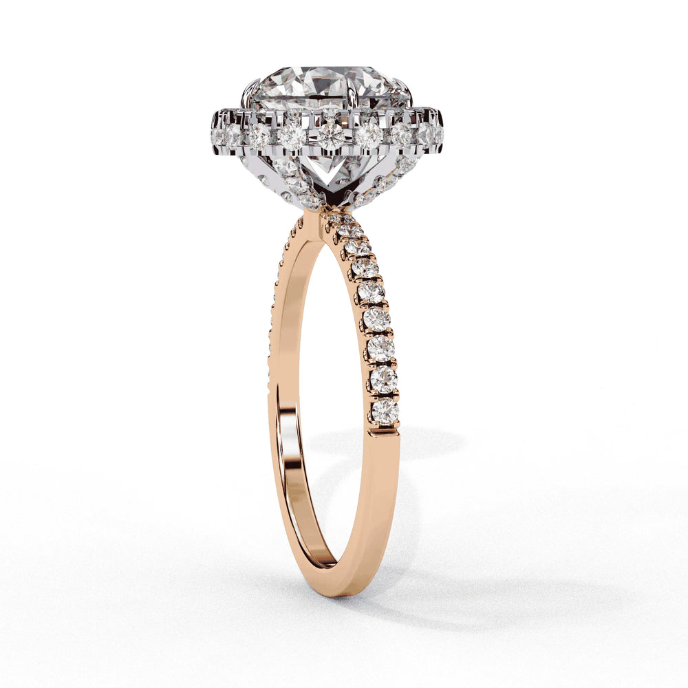Diamond Halo Ring | Round Halo Ring | Ozziva