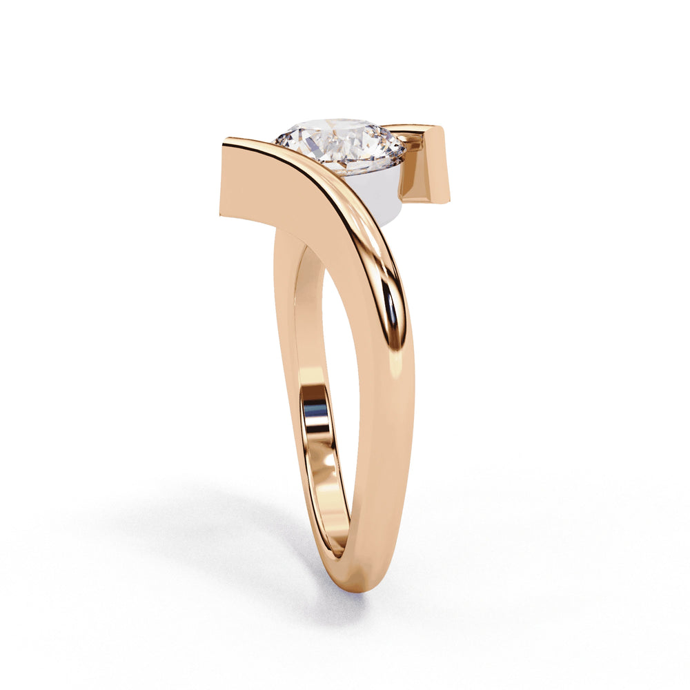Diamond Ring for Women | Round Bypass Ring | Ozziva