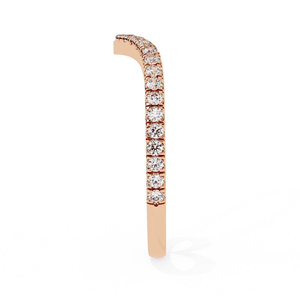 Diamond Wedding Band | Curved Band | Ozziva