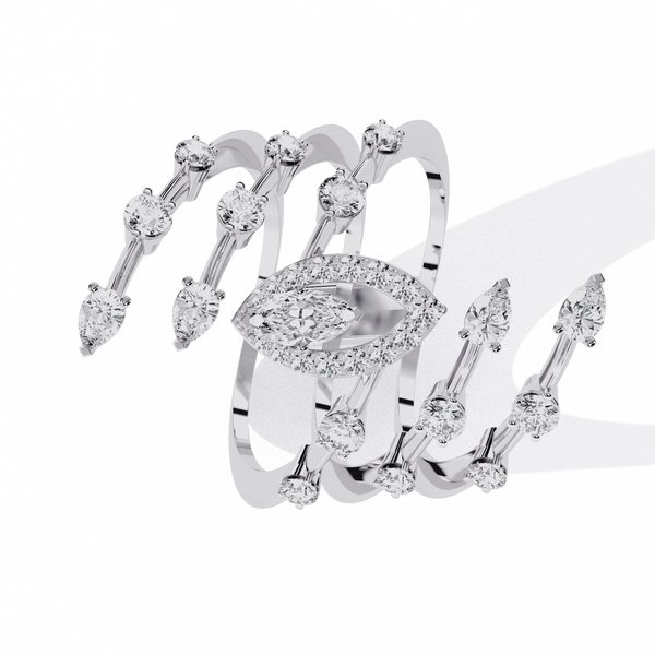 Diamond Ring for Women | Multi Band Ring | Ozziva