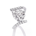 Diamond Ring for Women | Pear Bypass Ring | Ozziva