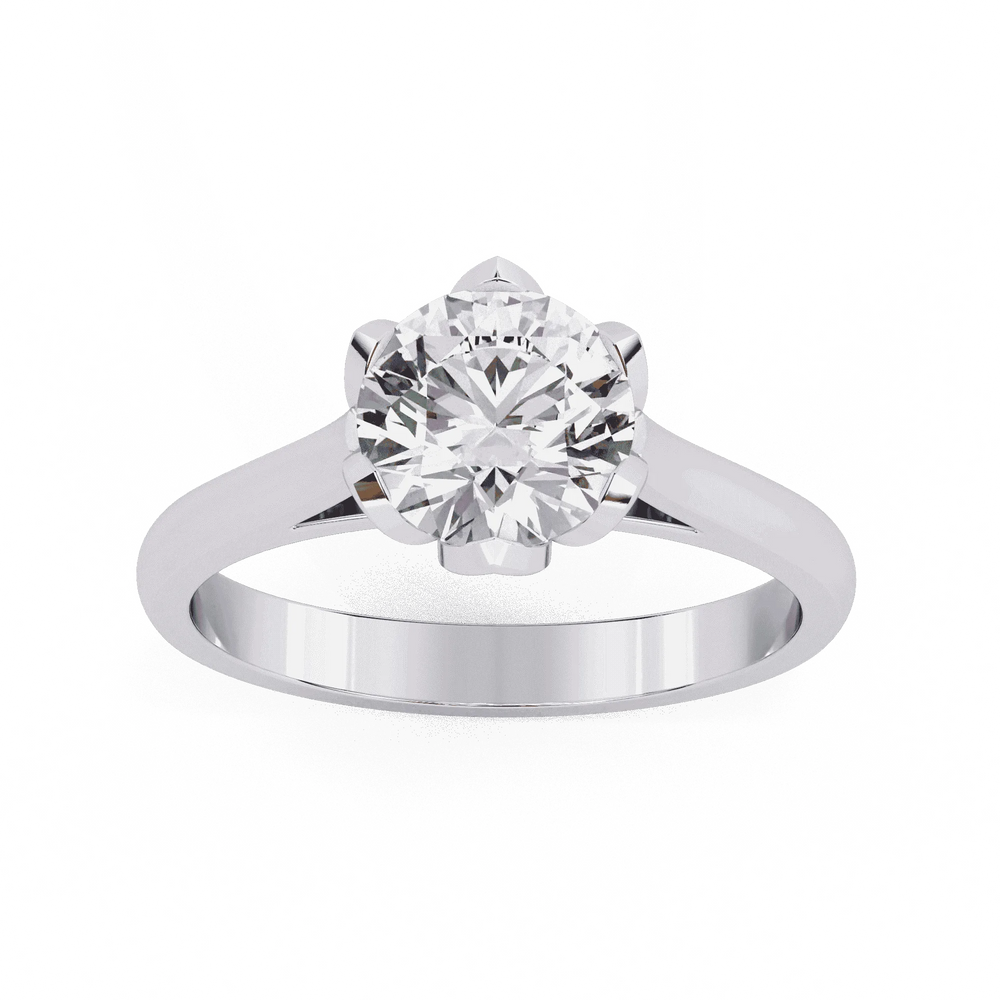 Diamond Ring for Women | Floral Round Ring | Ozziva
