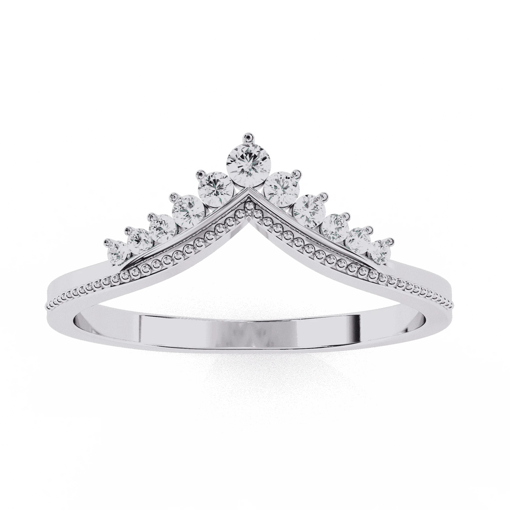 Diamond Wedding Band | Crown Diamond Ring | Ozziva