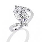 Diamond Ring for Women | Oval Bypass Ring | Ozziva