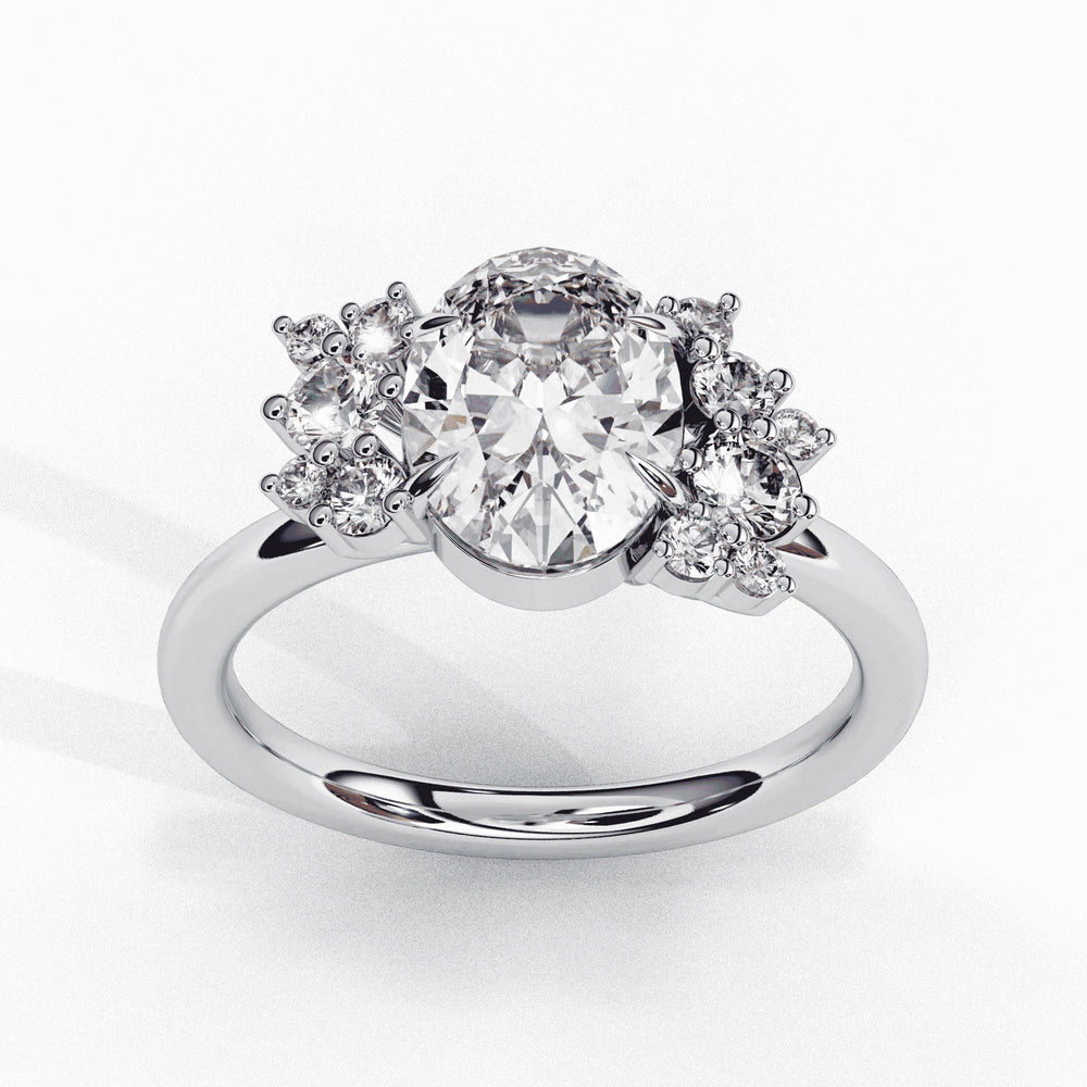 Diamond Engagement Ring | Floral Diamond Ring | Ozziva