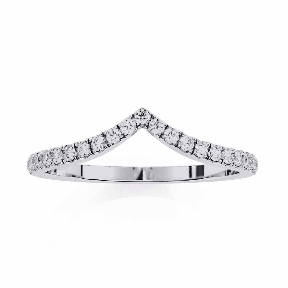 Diamond Wedding Band | Curved Band | Ozziva