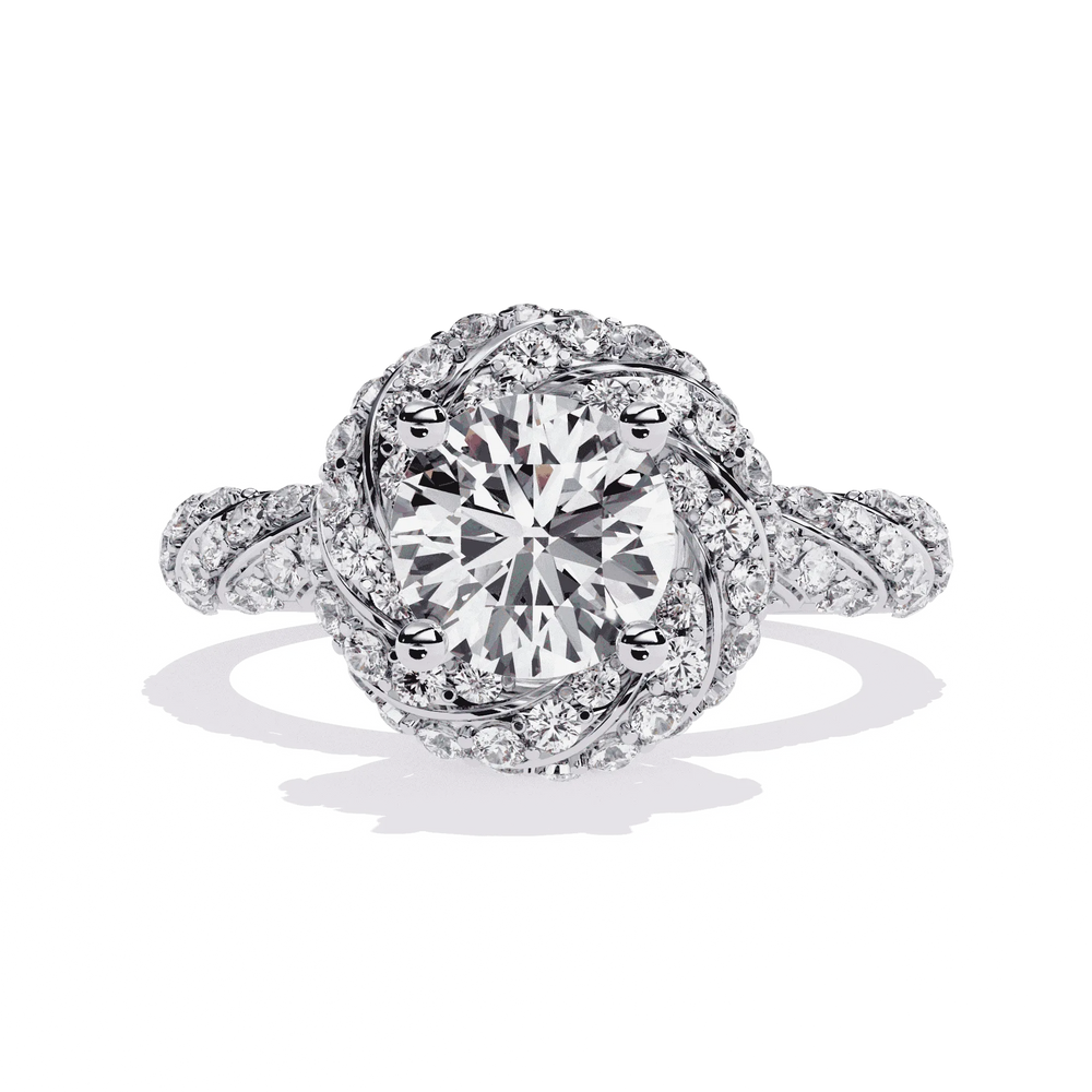 Diamond Ring for Women | Twisted Halo Ring | Ozziva