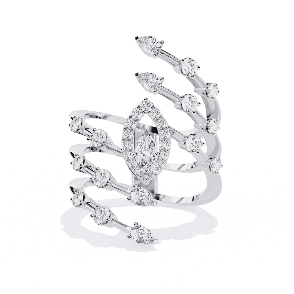 Diamond Ring for Women | Multi Band Ring | Ozziva