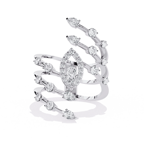 Diamond Ring for Women | Multi Band Ring | Ozziva