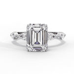 Diamond Ring for Women | Emerald Side Ring | Ozziva