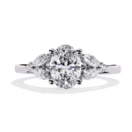 Diamond Engagement Ring | Oval Cluster Ring | Ozziva