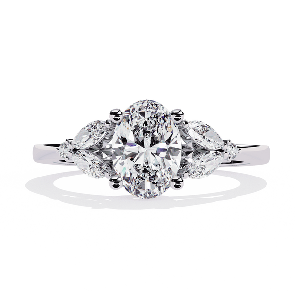 Diamond Engagement Ring | Oval Cluster Ring | Ozziva