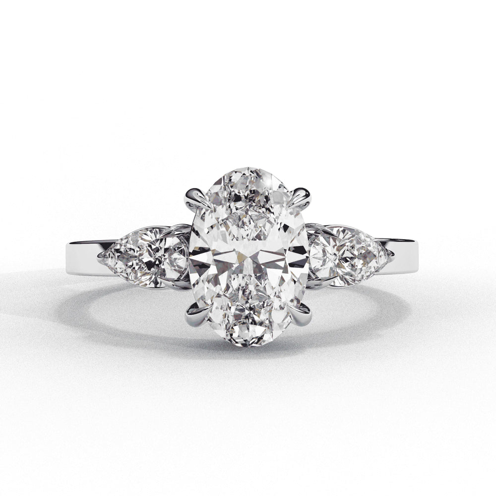 Diamond Engagement Ring | Oval Three Stone | Ozziva
