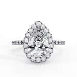 Diamond Halo Ring | Pear Cut Halo | Ozziva
