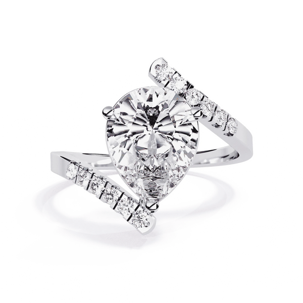 Diamond Ring for Women | Pear Bypass Ring | Ozziva