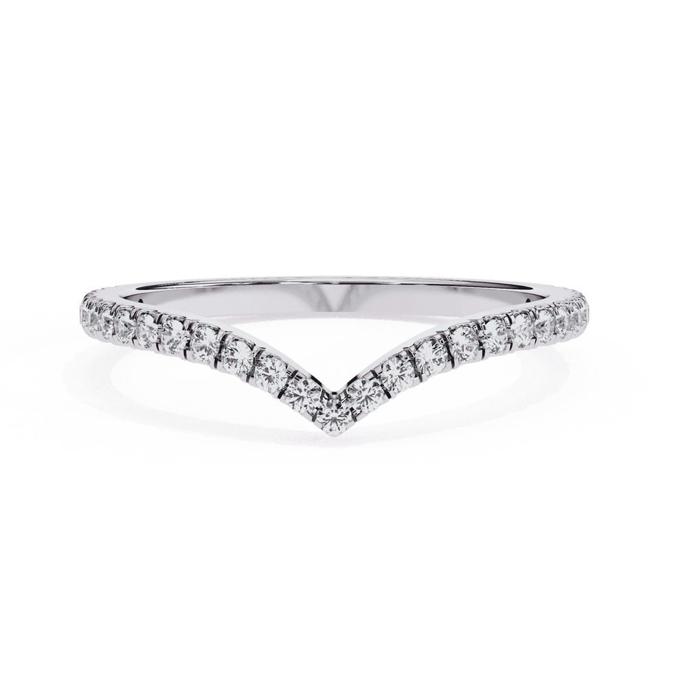 Diamond Wedding Band | Curved Band | Ozziva