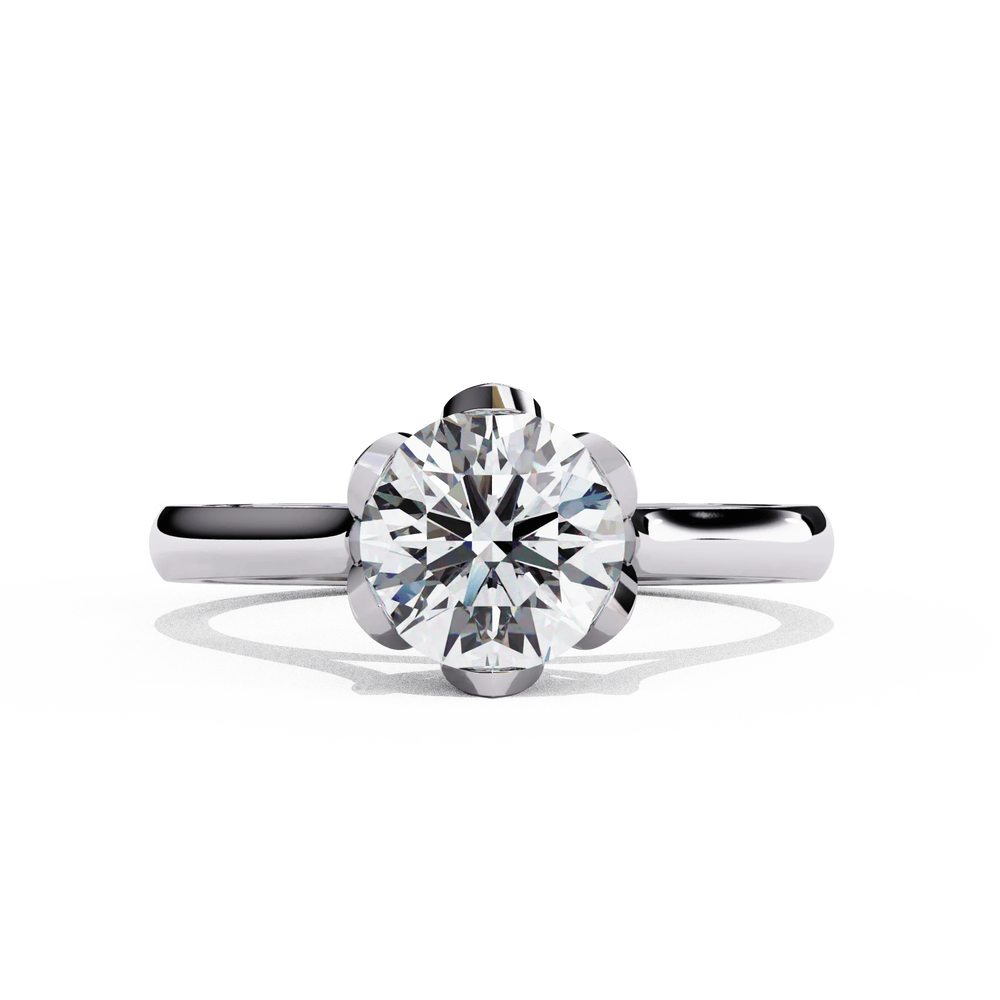Diamond Ring for Women | Floral Round Ring | Ozziva