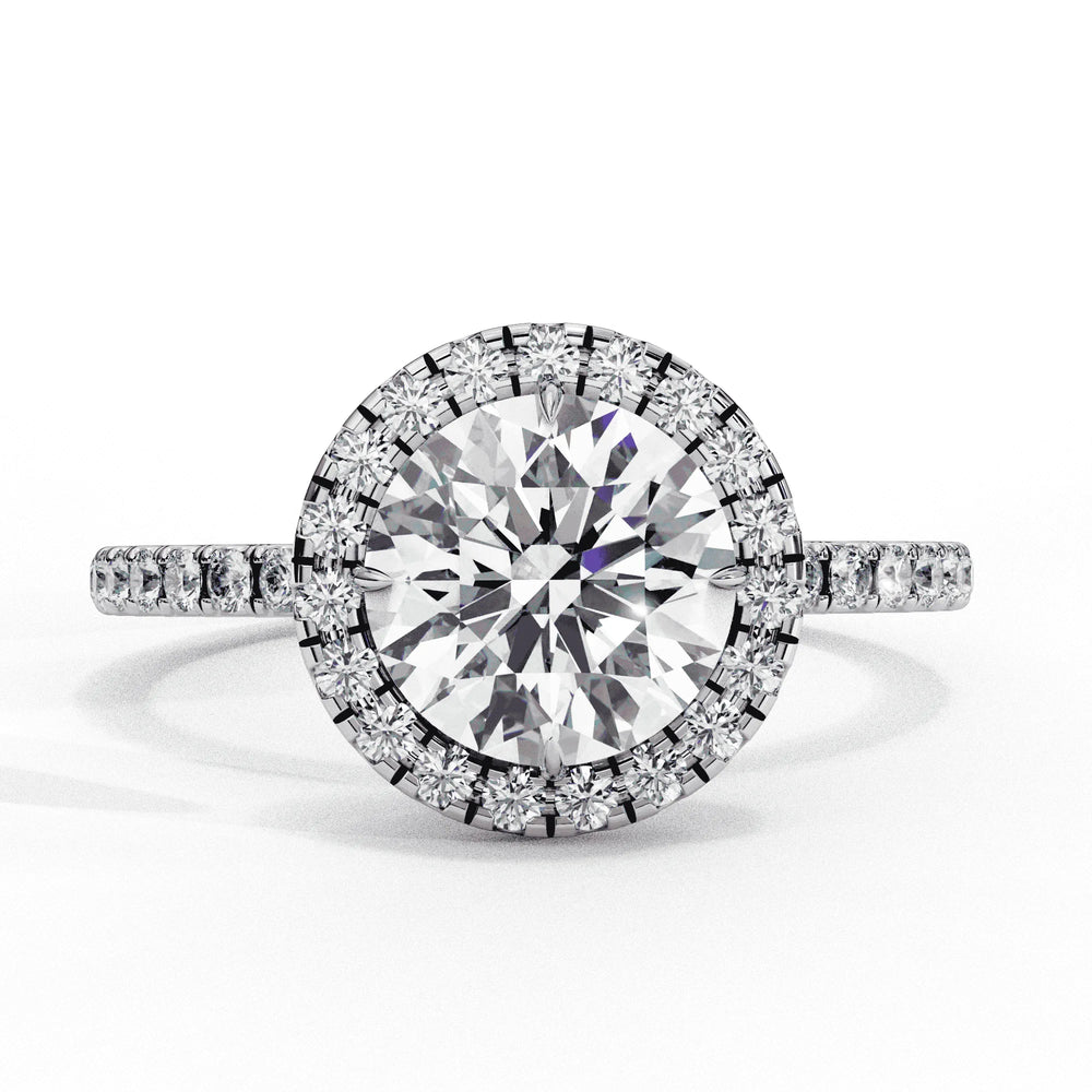 Diamond Halo Ring | Round Halo Ring | Ozziva
