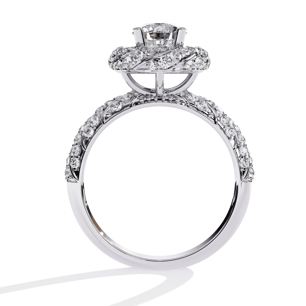 Diamond Ring for Women | Twisted Halo Ring | Ozziva