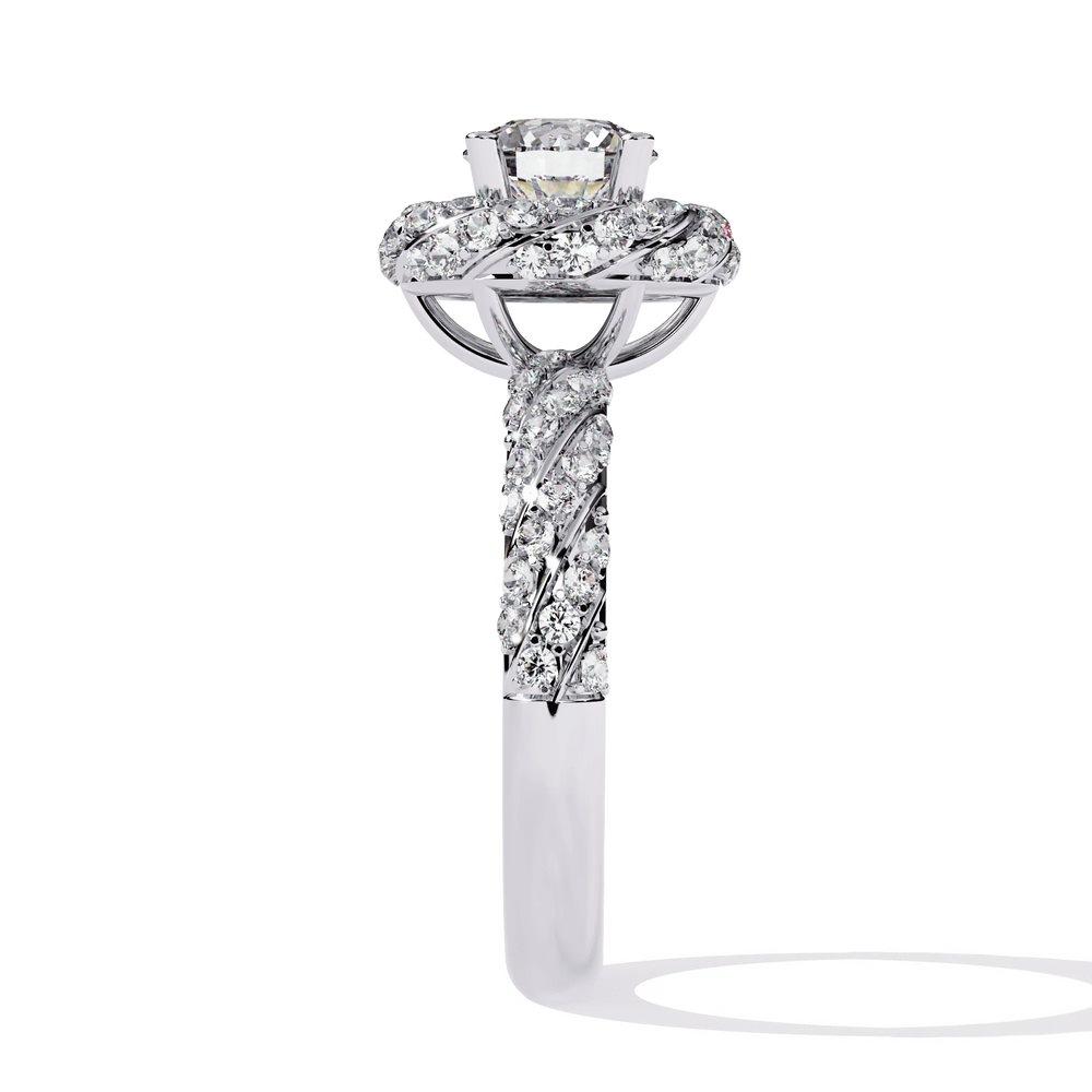Diamond Ring for Women | Twisted Halo Ring | Ozziva