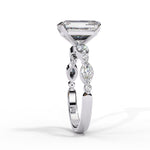 Diamond Ring for Women | Emerald Side Ring | Ozziva