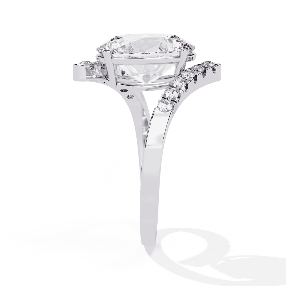 Diamond Ring for Women | Oval Bypass Ring | Ozziva