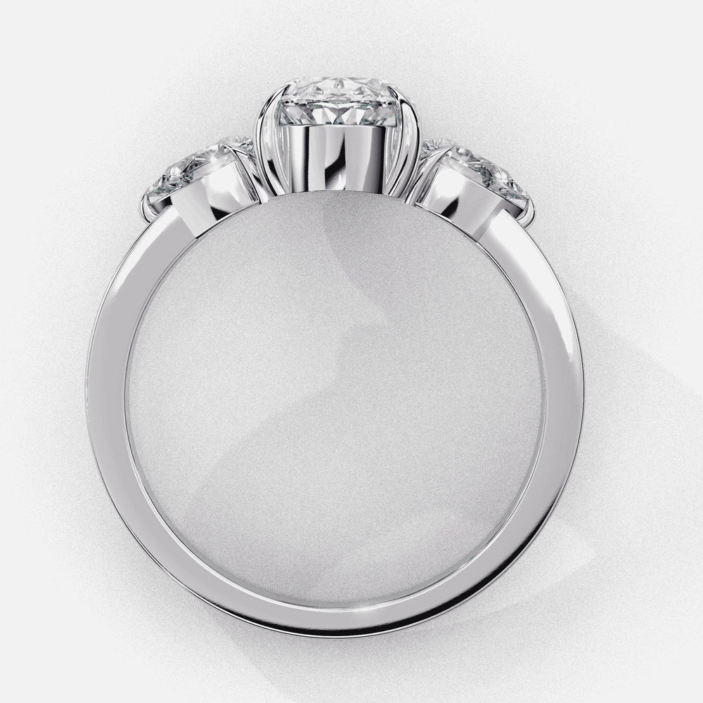 Diamond Engagement Ring | Oval Three Stone | Ozziva