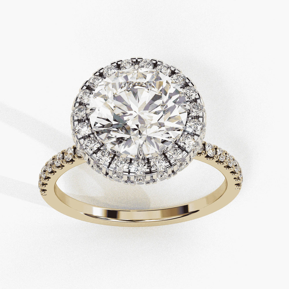 Diamond Halo Ring | Round Halo Ring | Ozziva