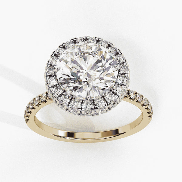 Diamond Halo Ring | Round Halo Ring | Ozziva