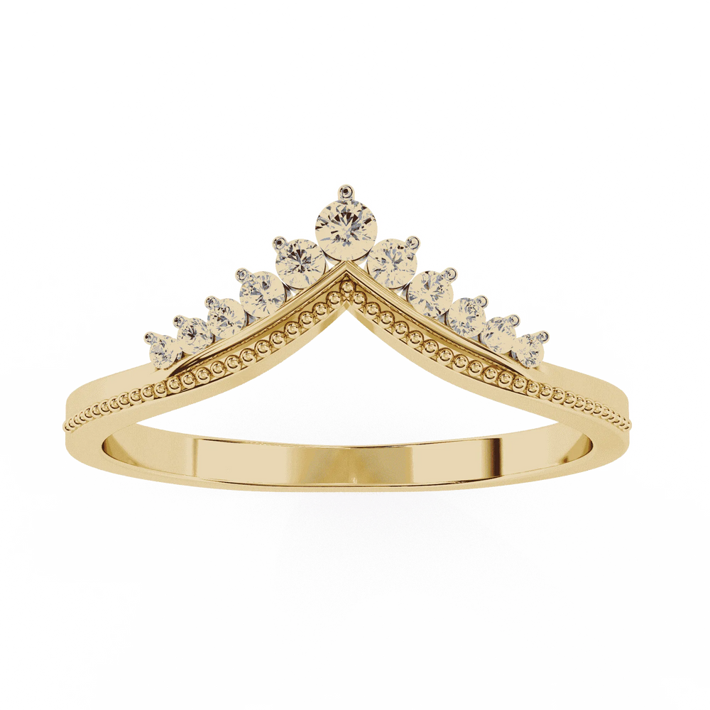 Diamond Wedding Band | Crown Diamond Ring | Ozziva