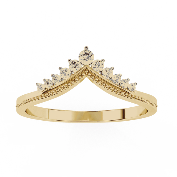 Diamond Wedding Band | Crown Diamond Ring | Ozziva