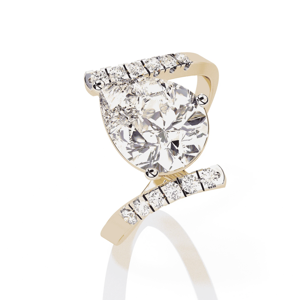 Diamond Ring for Women | Pear Bypass Ring | Ozziva