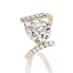 Diamond Ring for Women | Pear Bypass Ring | Ozziva