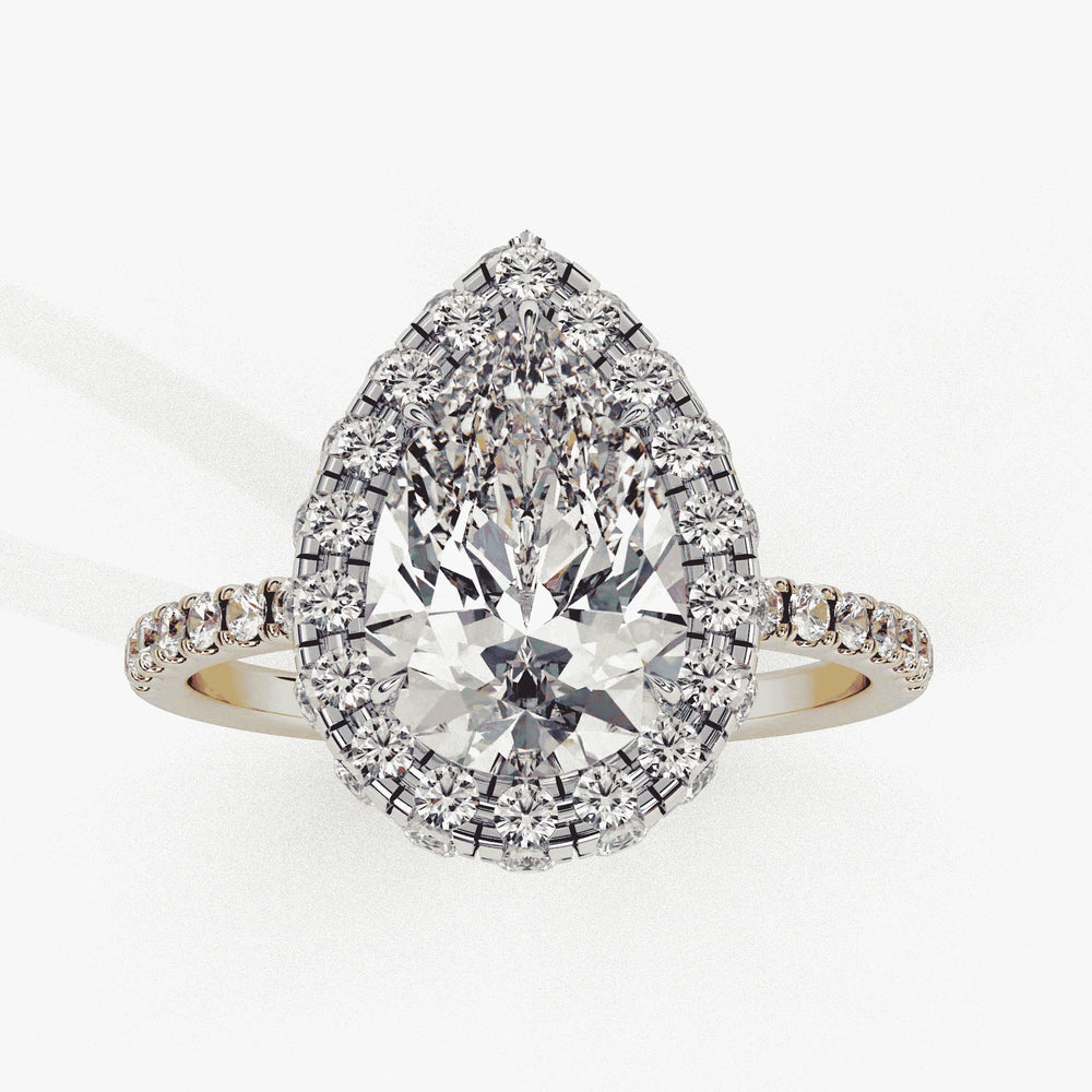 Diamond Halo Ring | Pear Cut Halo | Ozziva