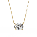 Diamond Pendant Necklace | Oval Diamond Pendant | Ozziva