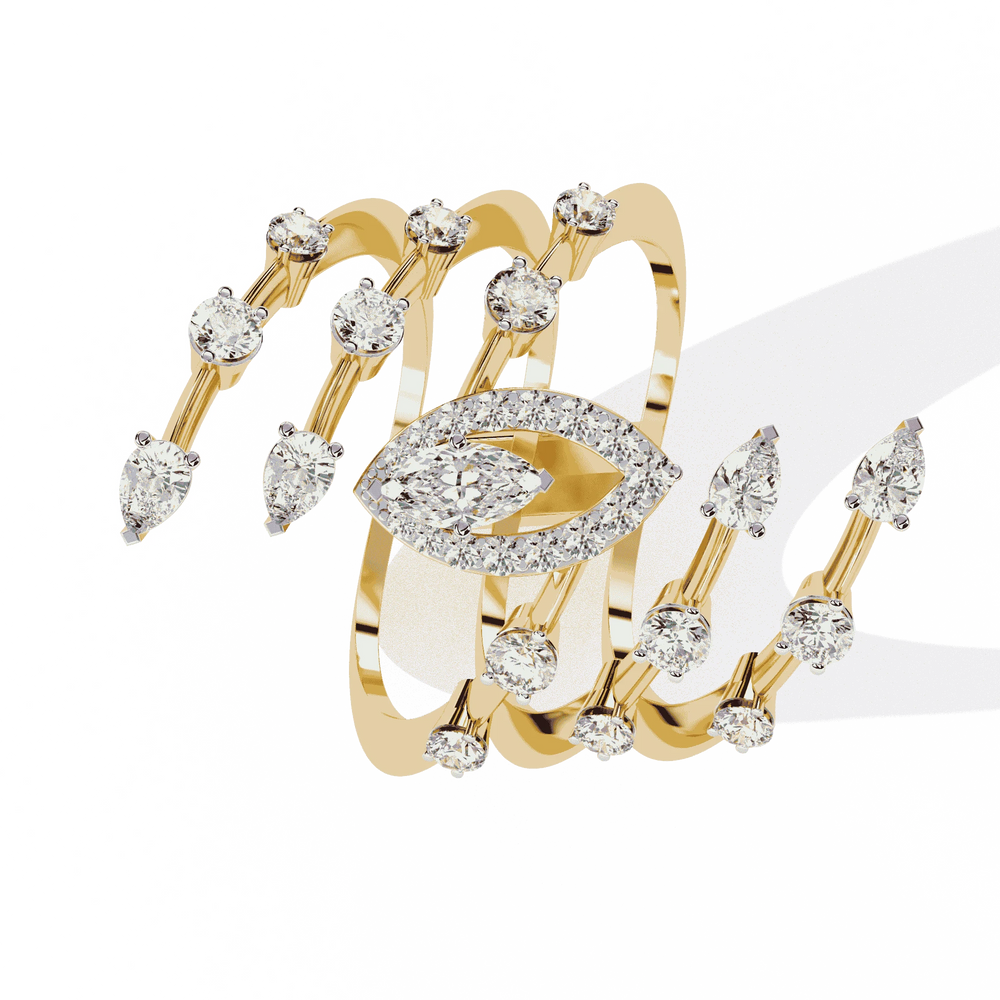 Diamond Ring for Women | Multi Band Ring | Ozziva