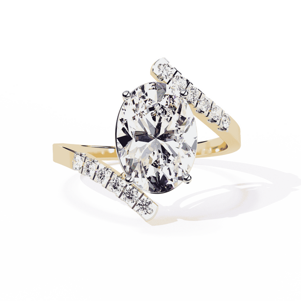 Diamond Ring for Women | Oval Bypass Ring | Ozziva