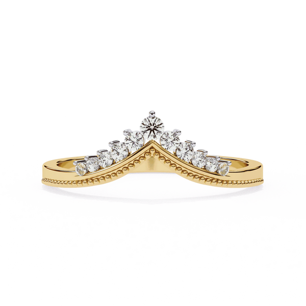 Diamond Wedding Band | Crown Diamond Ring | Ozziva